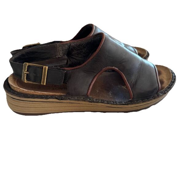 NAOT Footwear Ficus Sandals 8 Open Toe Slingback Oily Coal Nubuck Toffee Brown - Picture 1 of 9